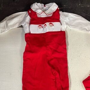 Hand smocked Santa Kids Longall